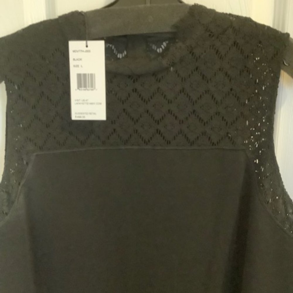 Lafayette 148 New York  Lace Trim Cocktail Dress - Black